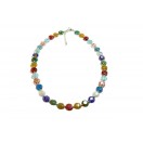 Beautiful Floral Millefiori Glass Beaded Necklace